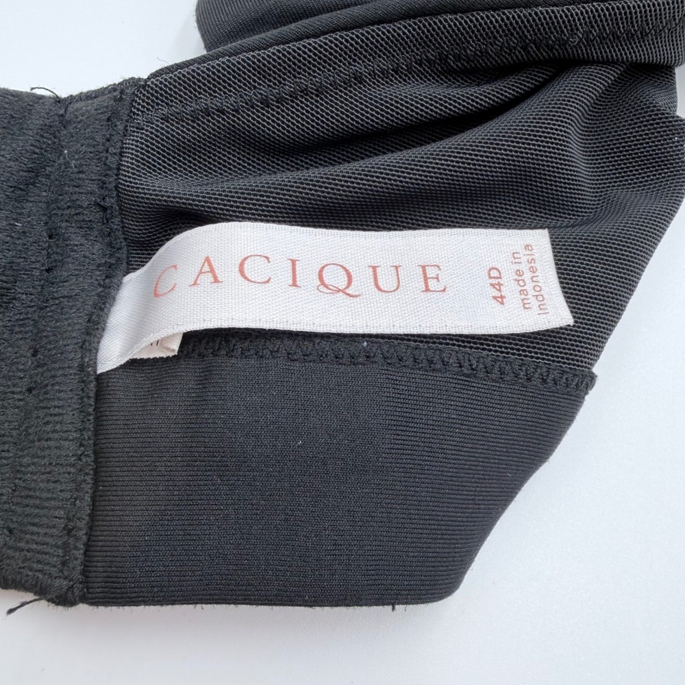 Cacique Black Lightly Lined Full Coverage‎ Bra 44D Adjustable Straps 113A810
